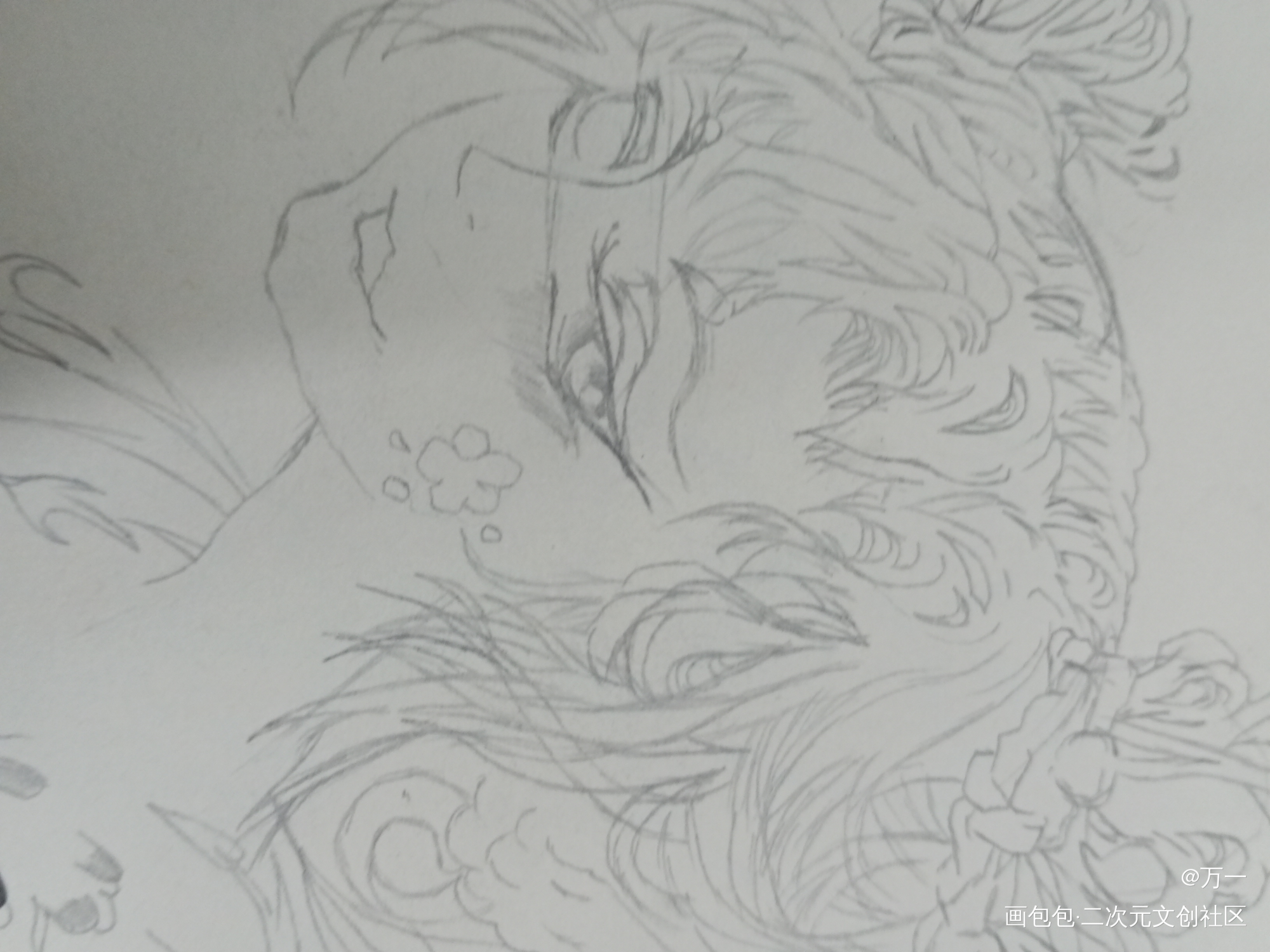 临摹没画完，原图是食蝉太太的_手绘绘画作品