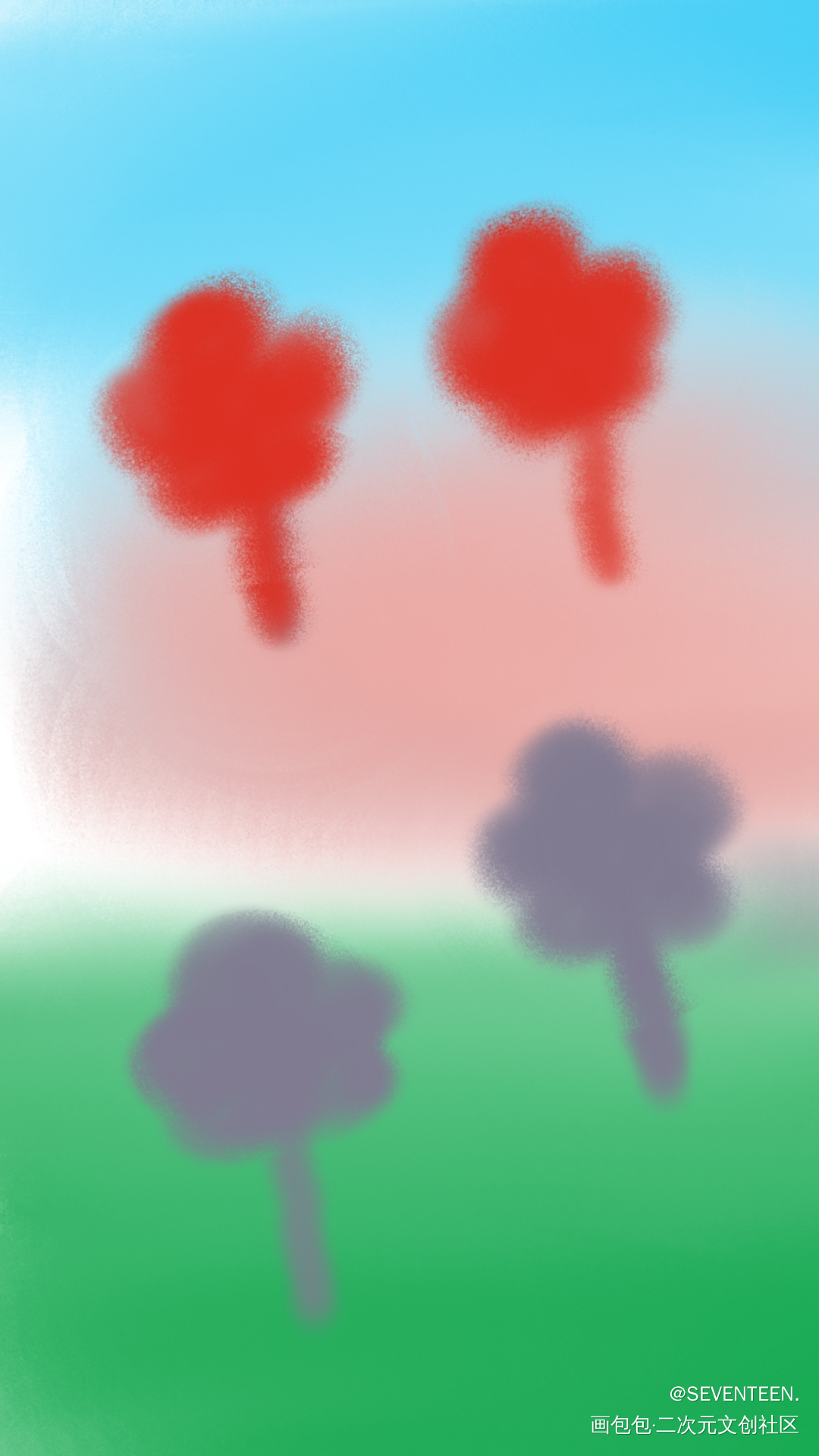 花?_手绘平涂绘画作品