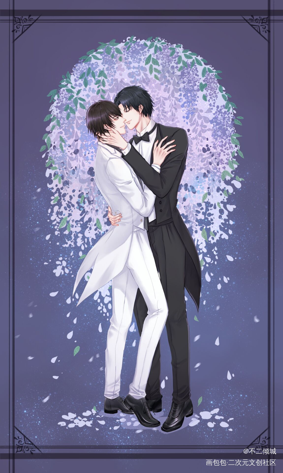 严江紫藤花恋_破云严江绘画作品