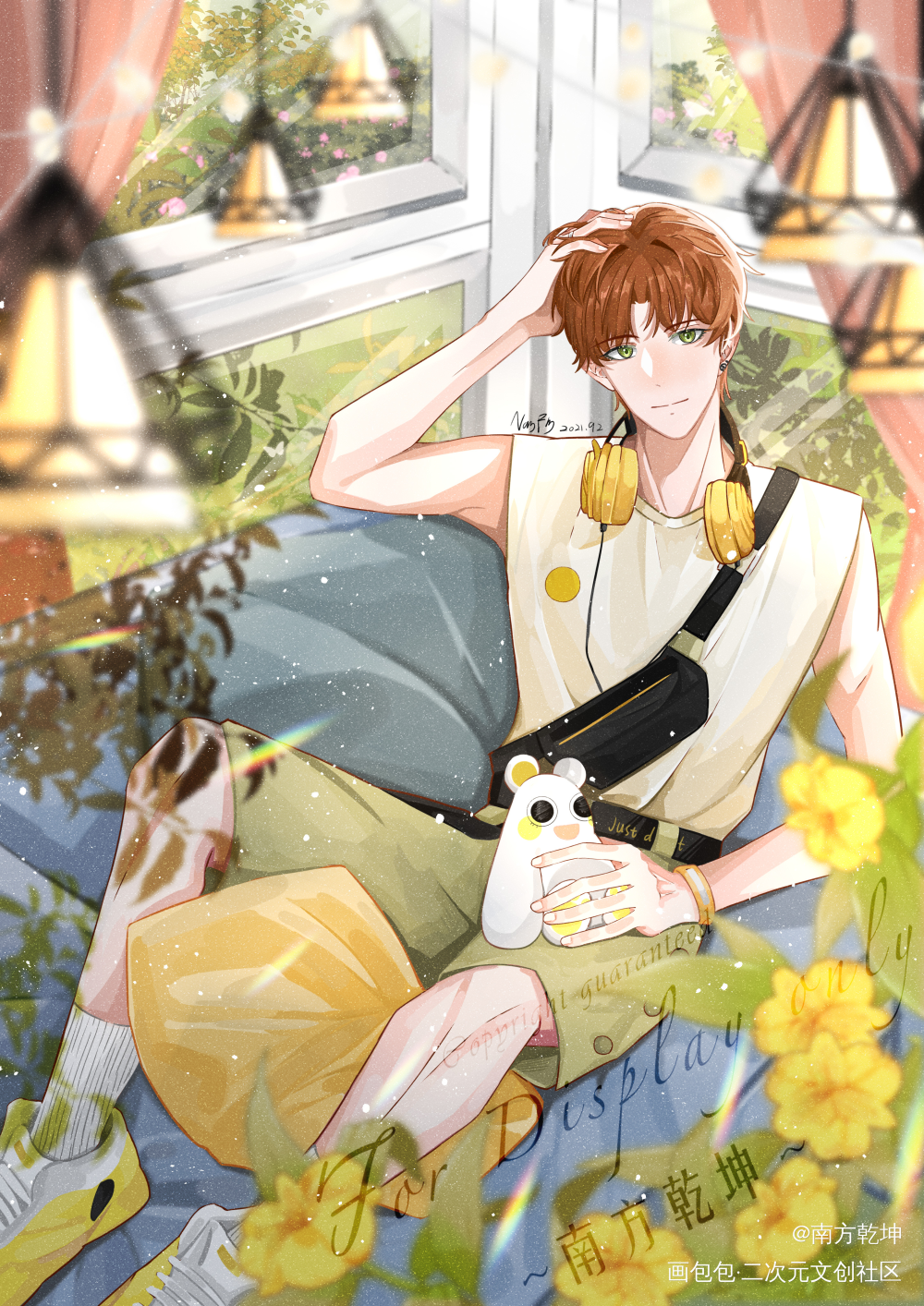 阳台_光与夜之恋厚涂夏鸣星绘画作品