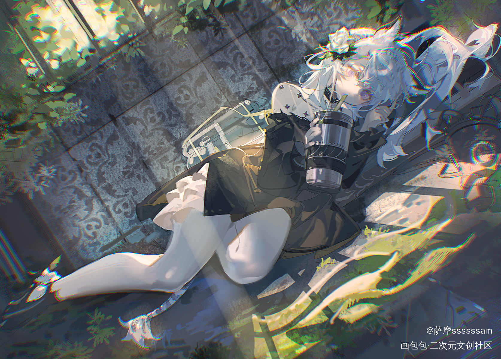 暴雨_明日方舟暴雨厚涂绘画作品