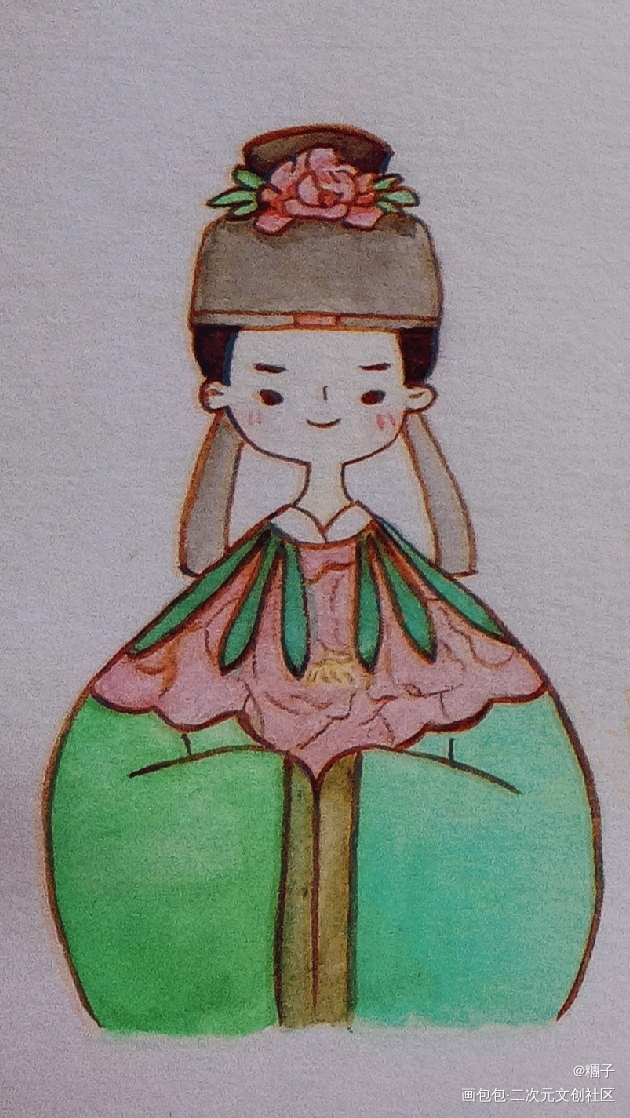 打卡第二天_古风水彩绘画作品