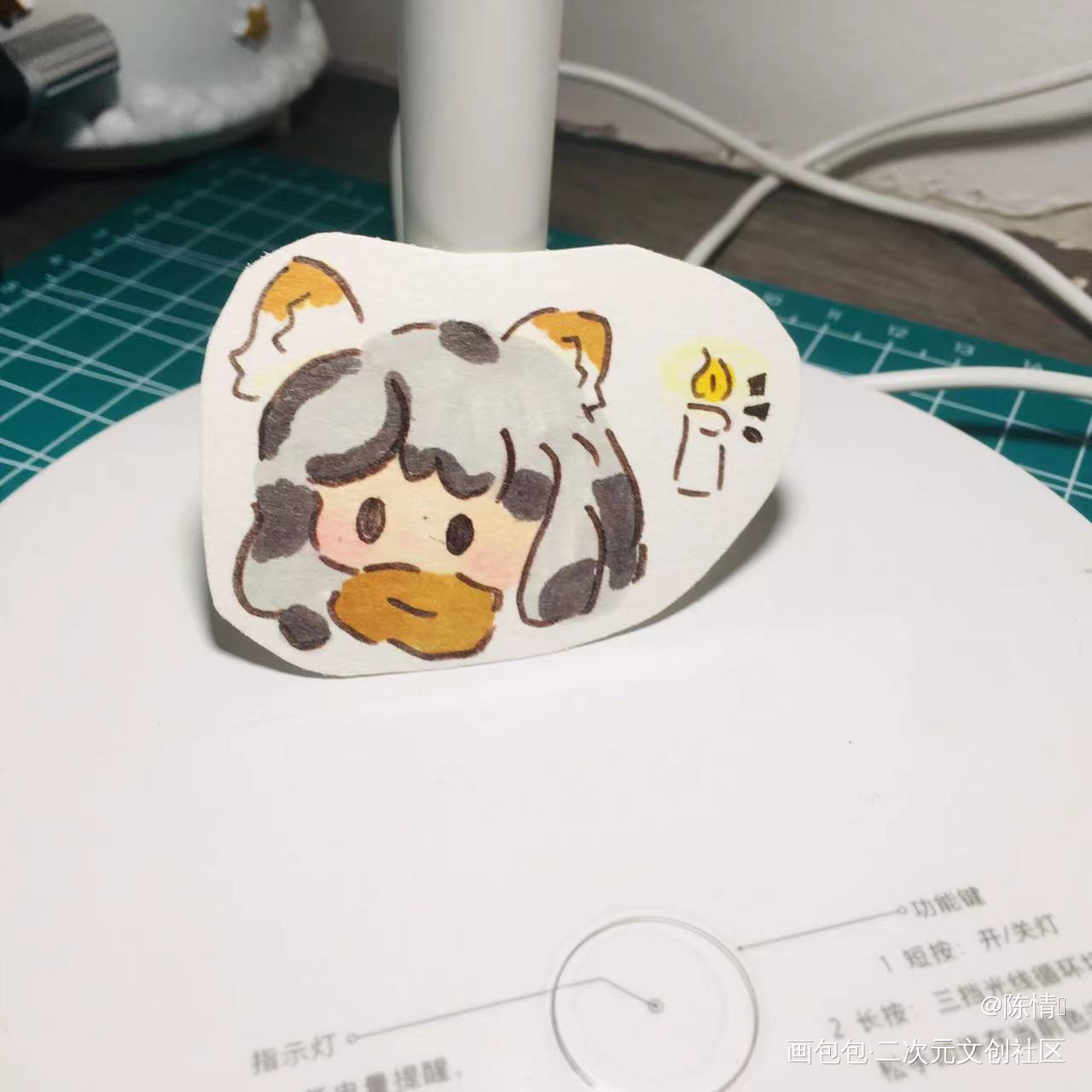有点呆呆的_手绘Q版小人绘画作品