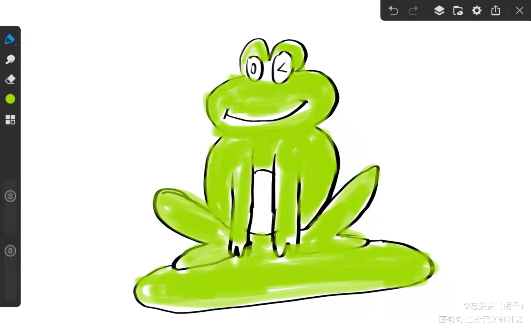 晴天小青蛙呱呱呱_唤醒春日主题打卡绘画作品