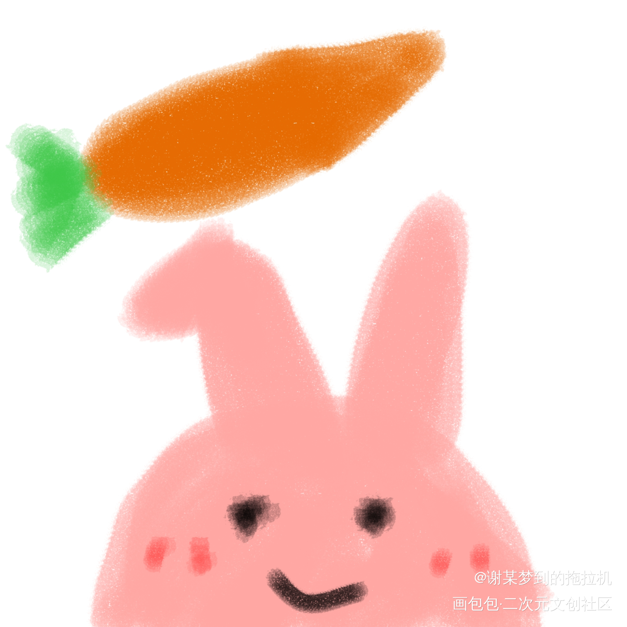 钓兔兔_手绘绘画作品
