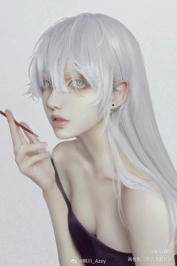啊川老师的cos很绝，浅摸一下_平涂日系头像同人二次元绘画绘画作品