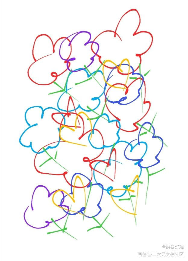 五彩斑斓的花花嘿嘿_唤醒春日主题打卡绘画作品