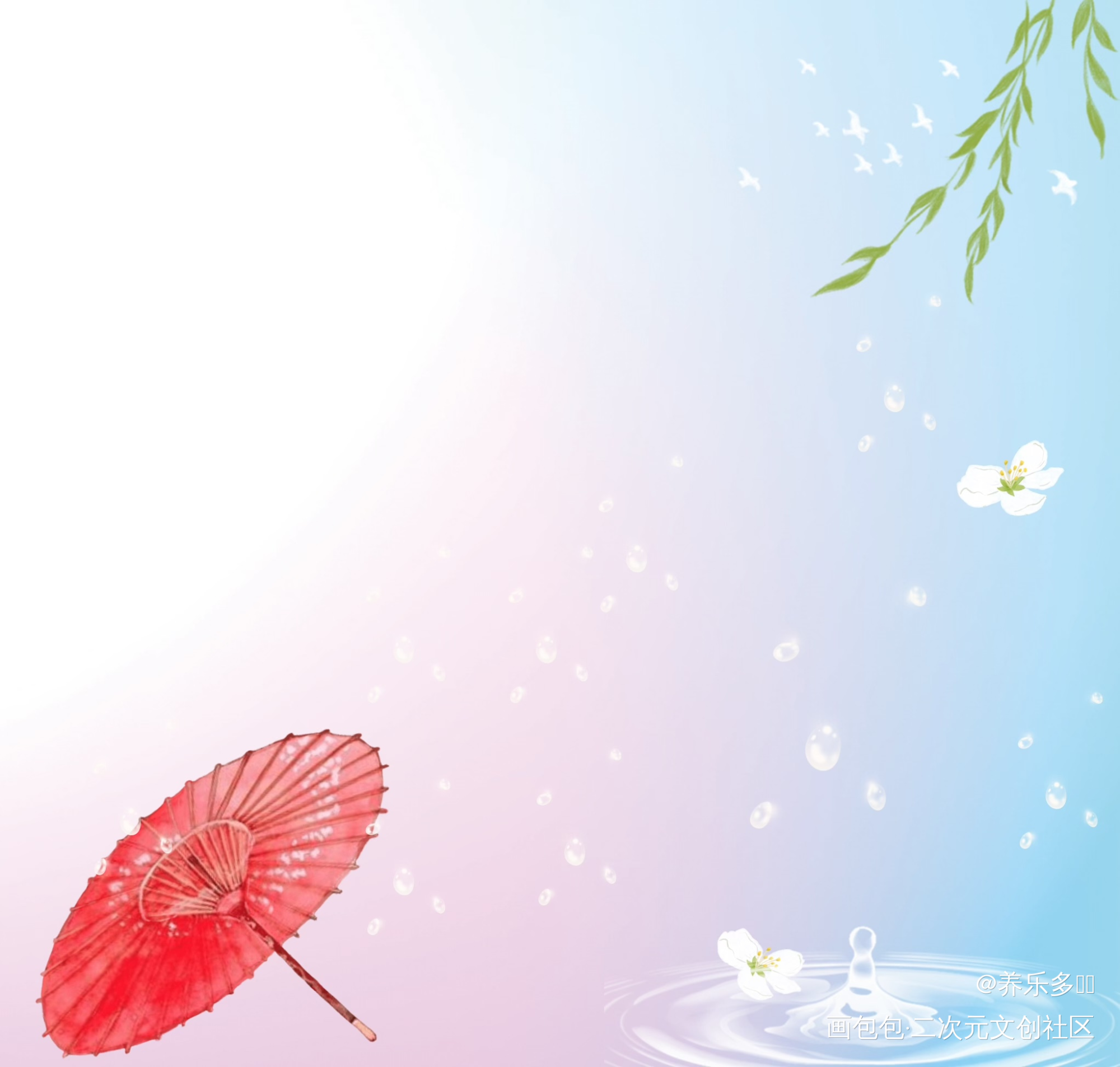 小雨_风景绘画作品