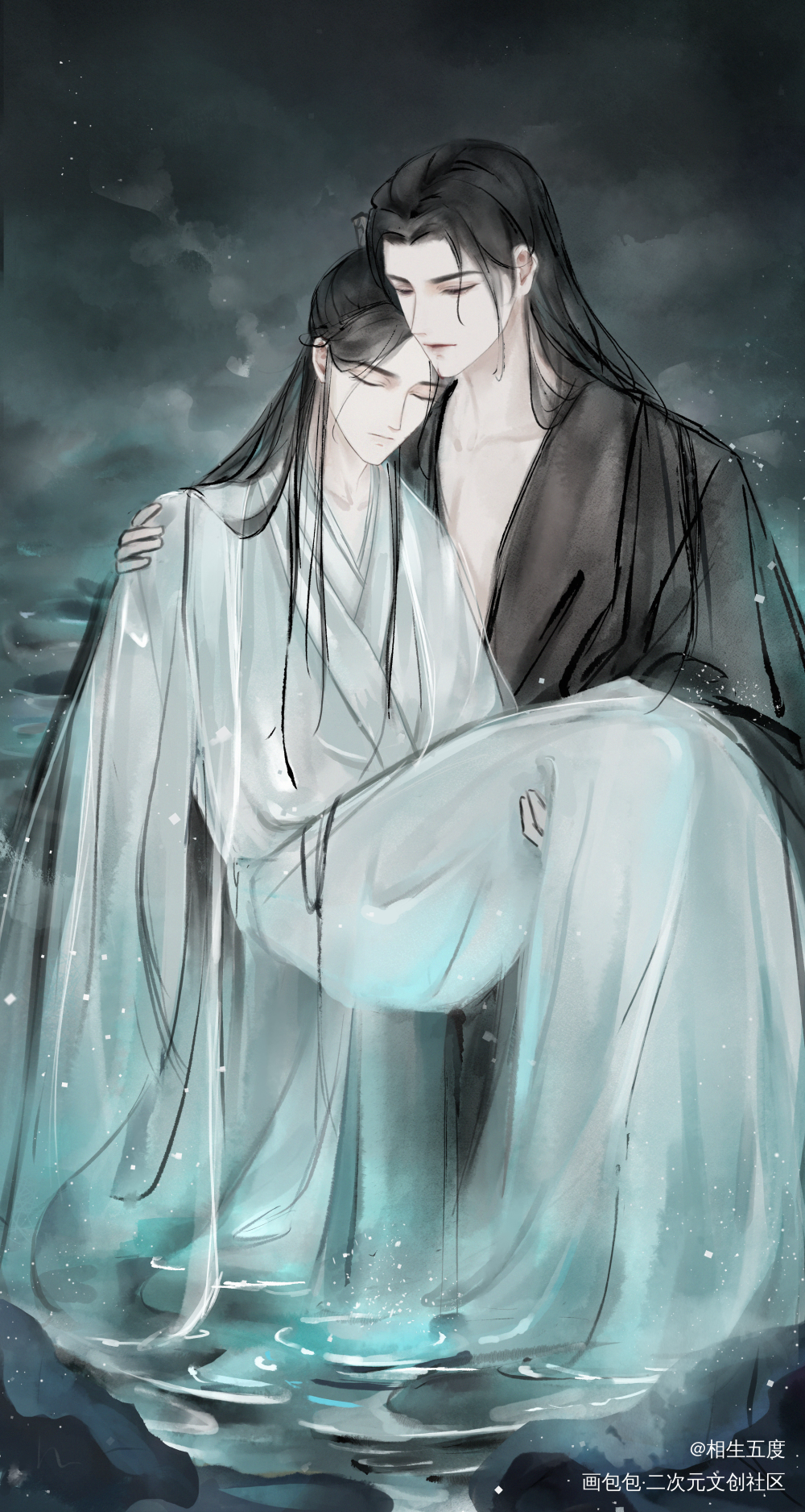 【燃晚】哈哈哈哈刀刀_二哈和他的白猫师尊燃晚墨燃楚晚宁古风绘画作品