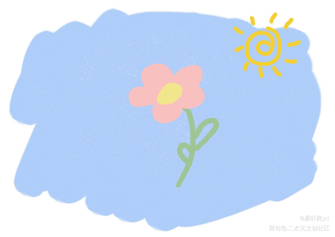 来个儿童画～_唤醒春日主题打卡绘画作品
