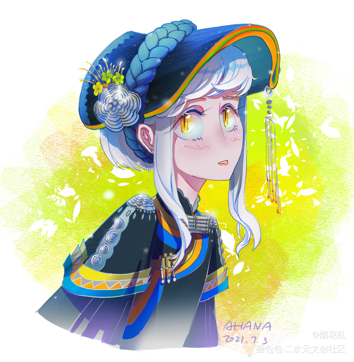 春天的阿衣妞妞_日系民族风原创oc绘画作品