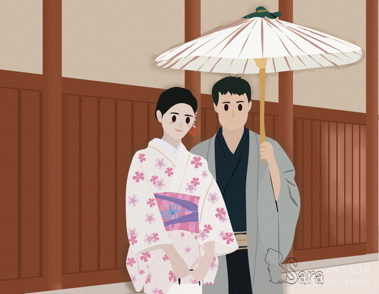 春日出行_手绘绘画作品