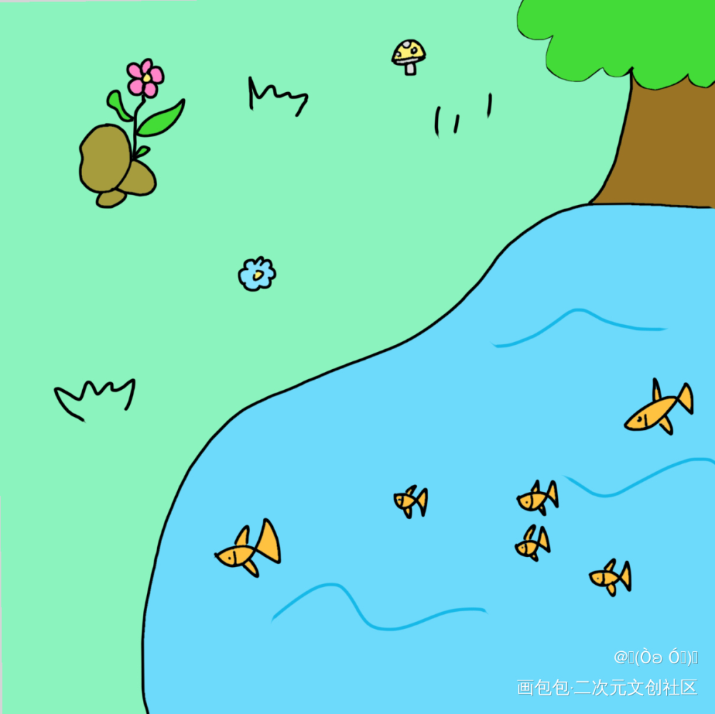春天_平涂绘画作品