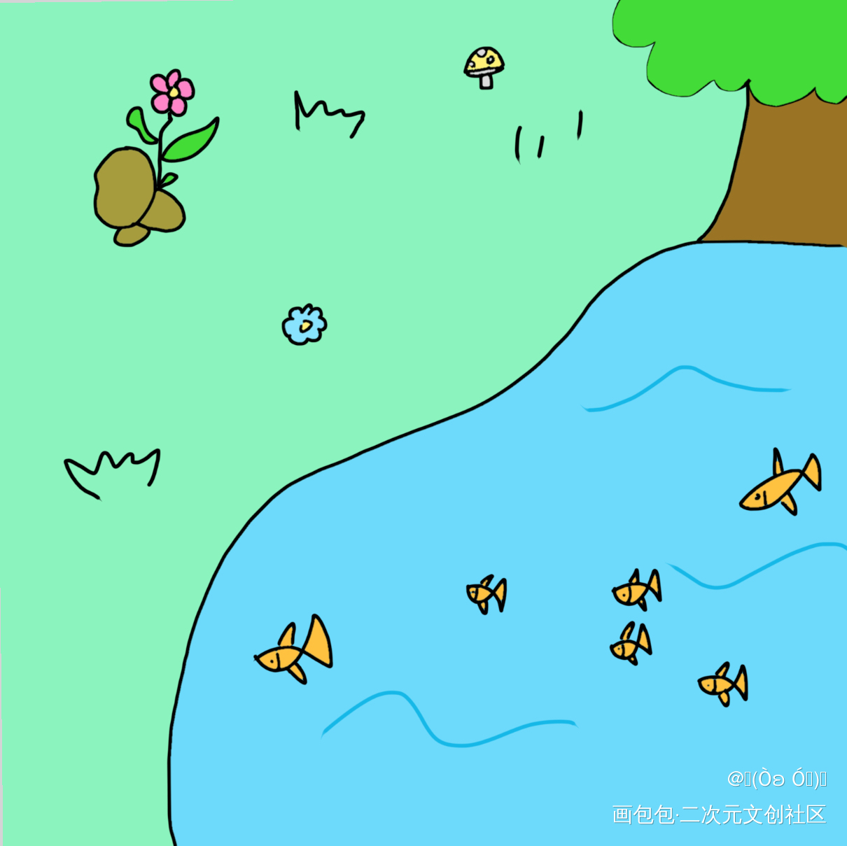 春天_平涂绘画作品