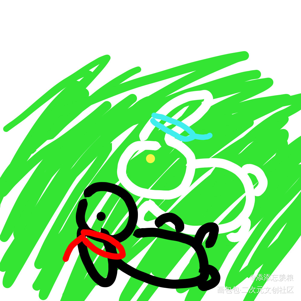 春天到了，又是兔兔交配的季节_画画绘画作品