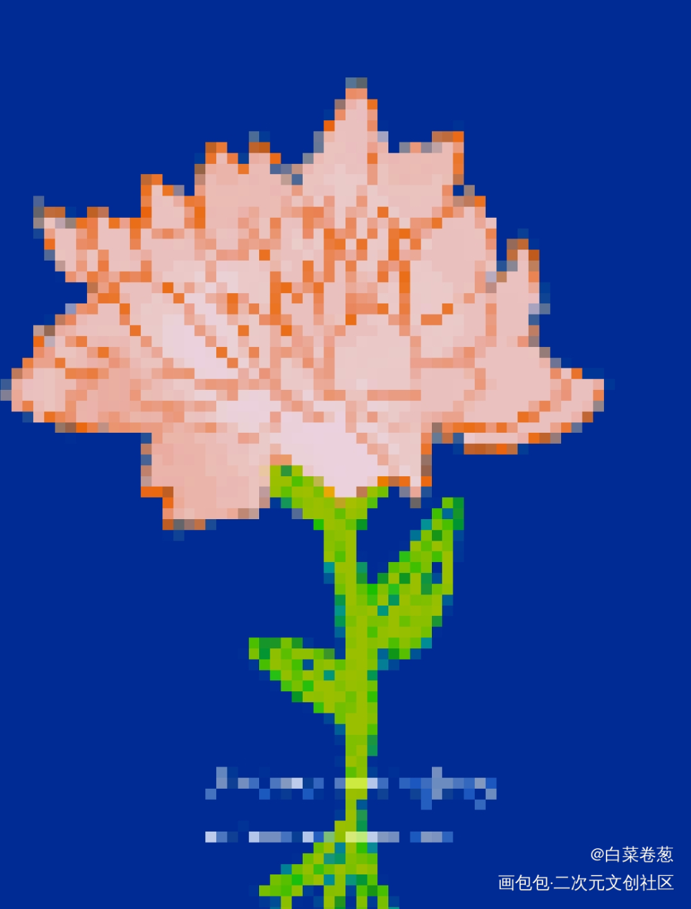方块春花_手绘花朵绘画作品