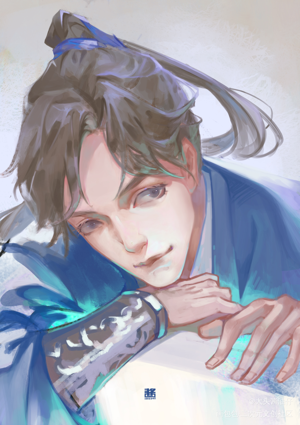 摸一个十五六岁的墨师哥_二哈和他的白猫师尊墨燃生辰吉乐绘画作品