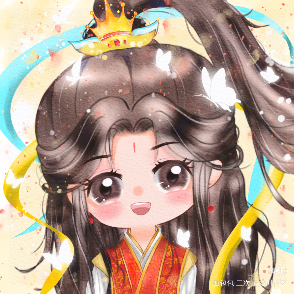 太子悦神_天官赐福板绘绘画作品