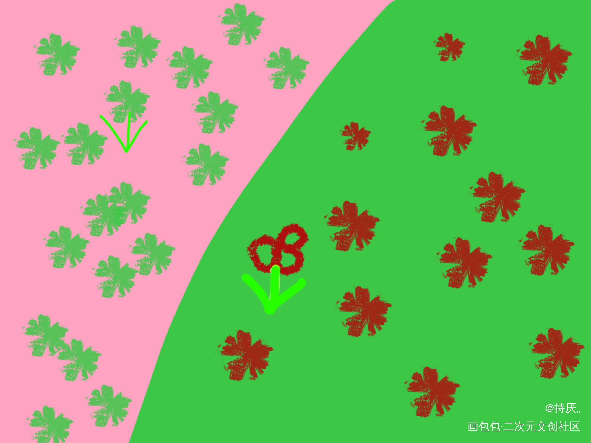 花花_平涂绘画作品