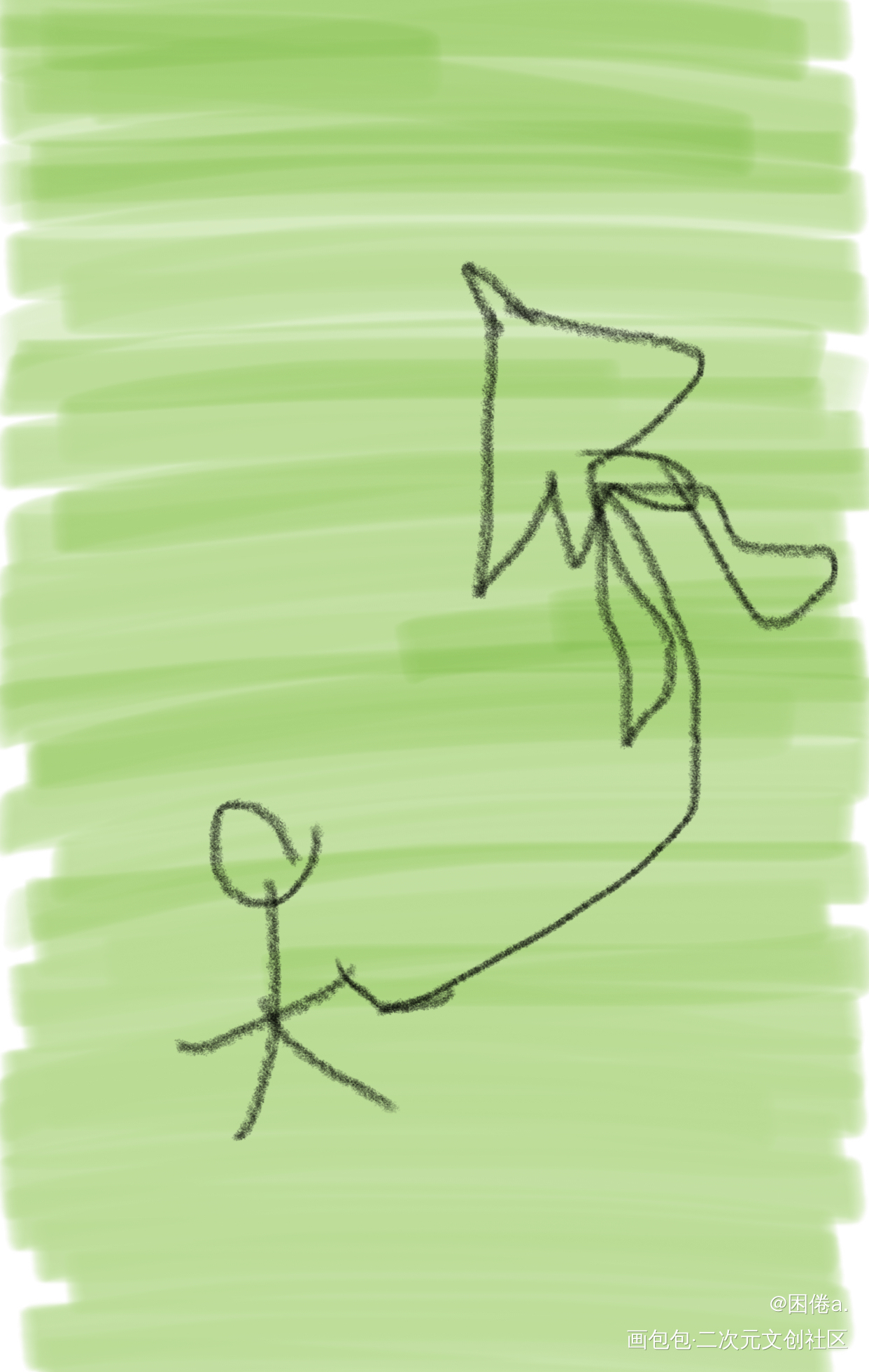 放风筝_手绘绘画作品