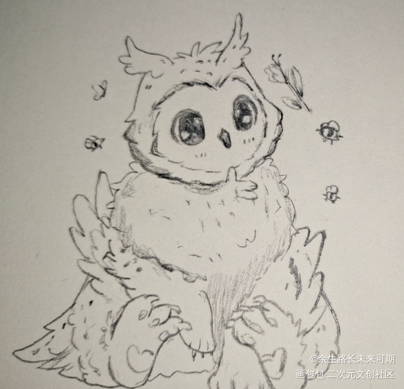 可可爱爱的小鹰_手绘Q版绘画作品