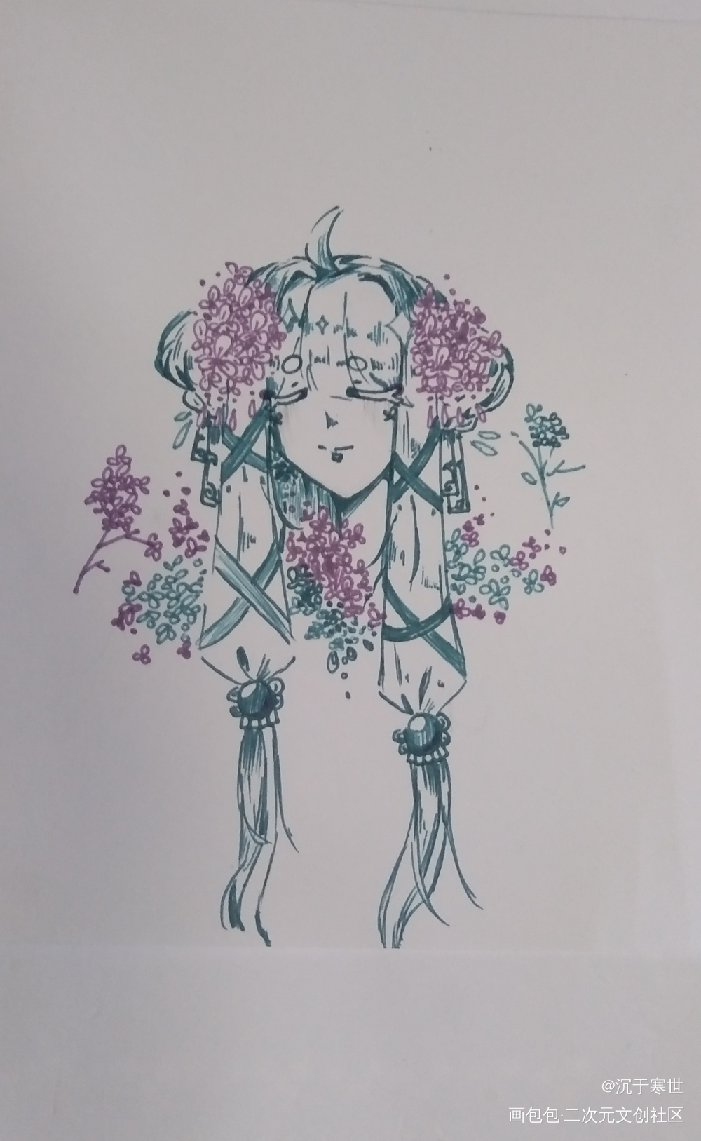 花_手绘摸鱼绘画作品