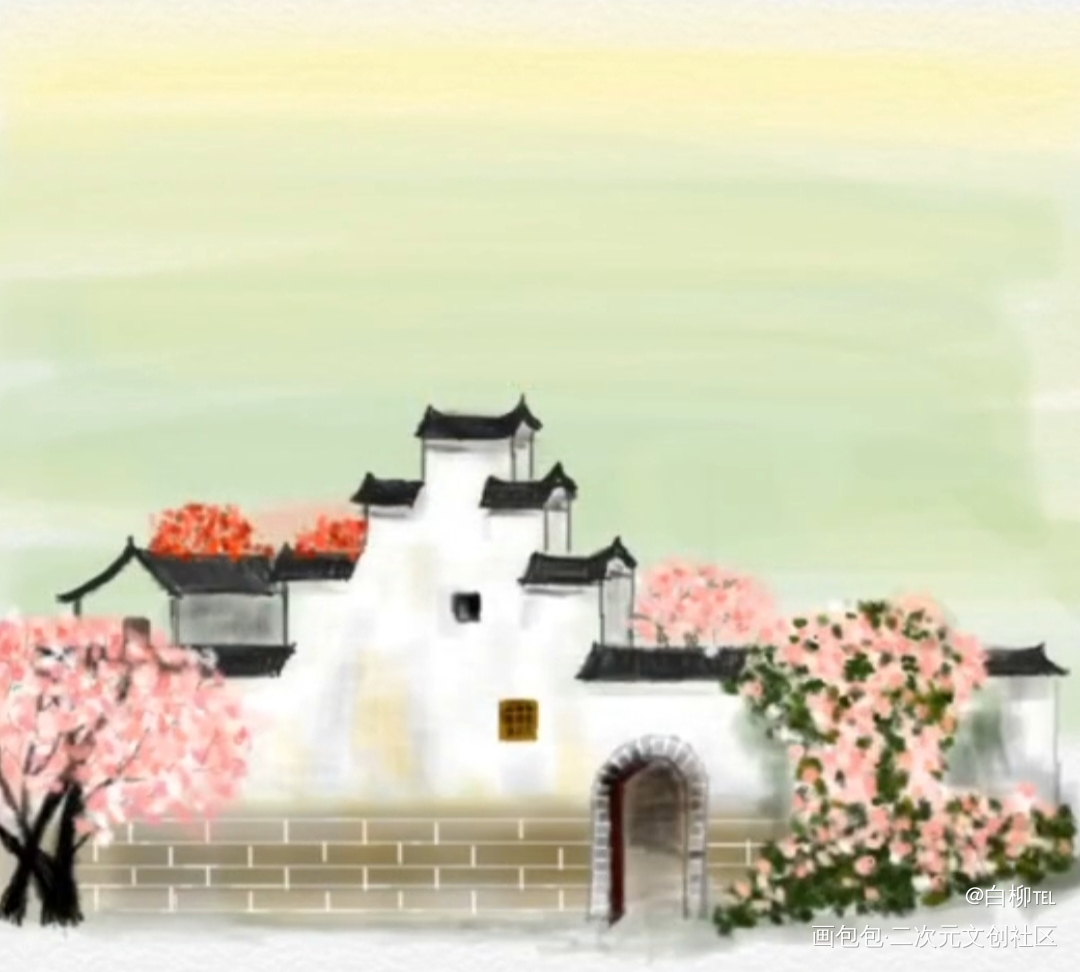 春日_平涂绘画作品