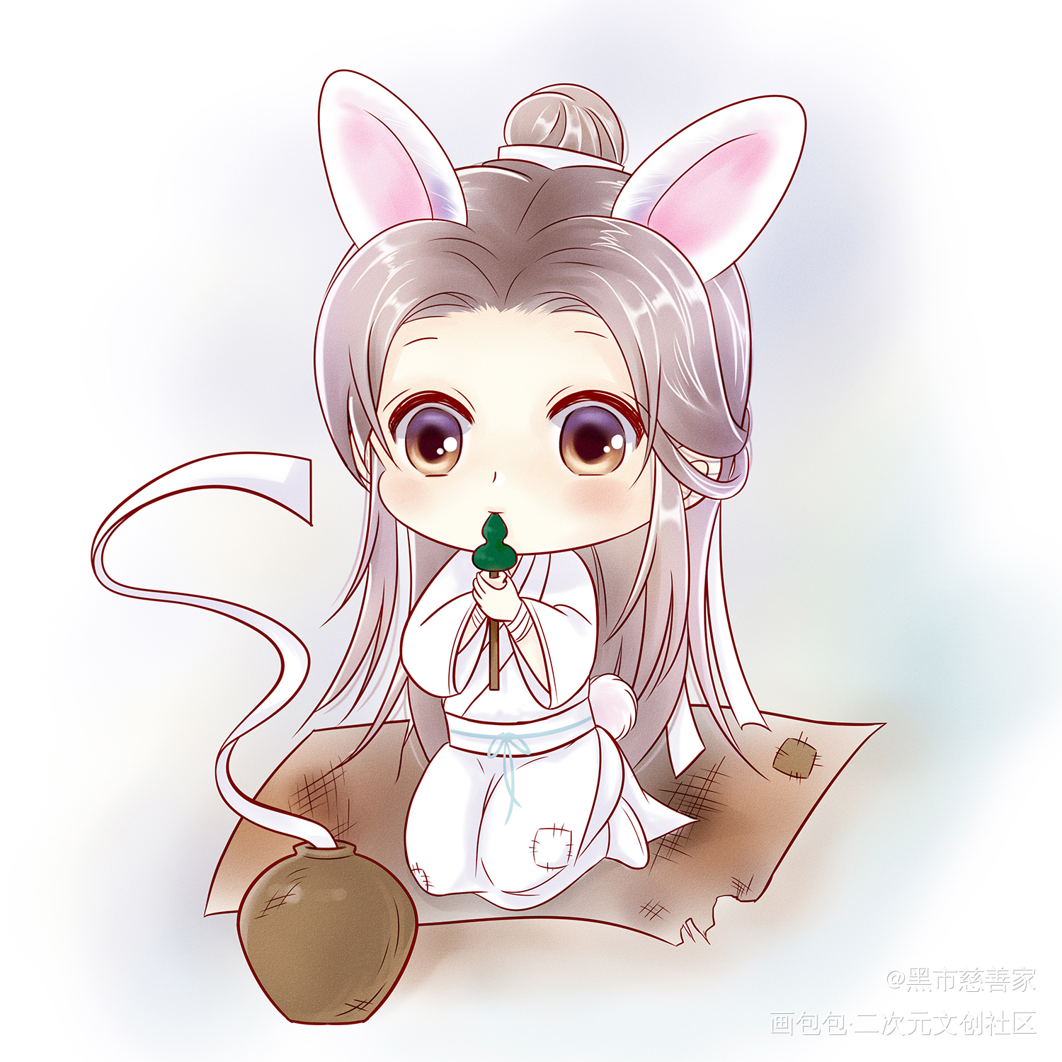 怜怜漂泊卖艺那些年_天官赐福谢怜Q版绘画作品