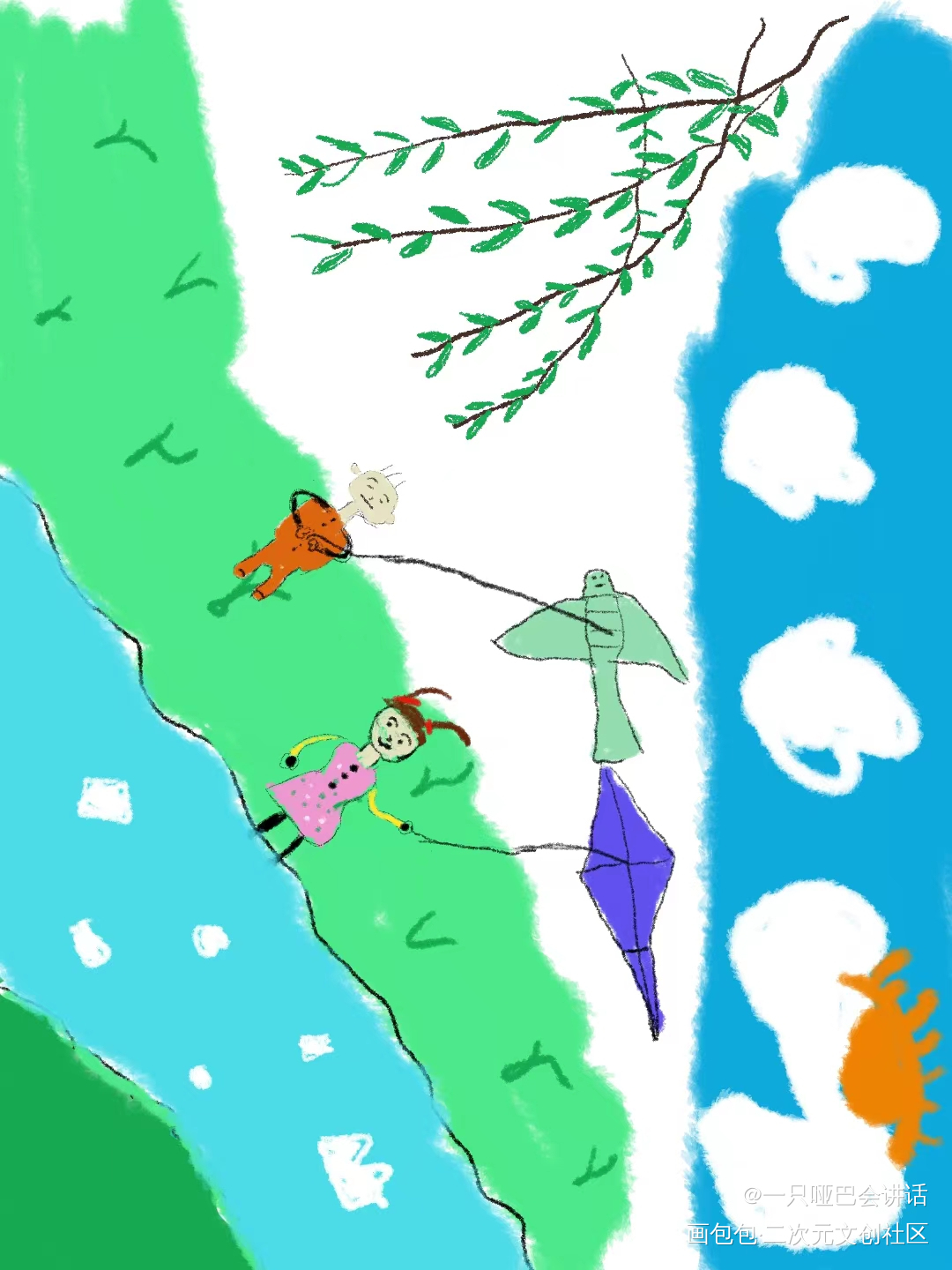 春_唤醒春日主题打卡绘画作品