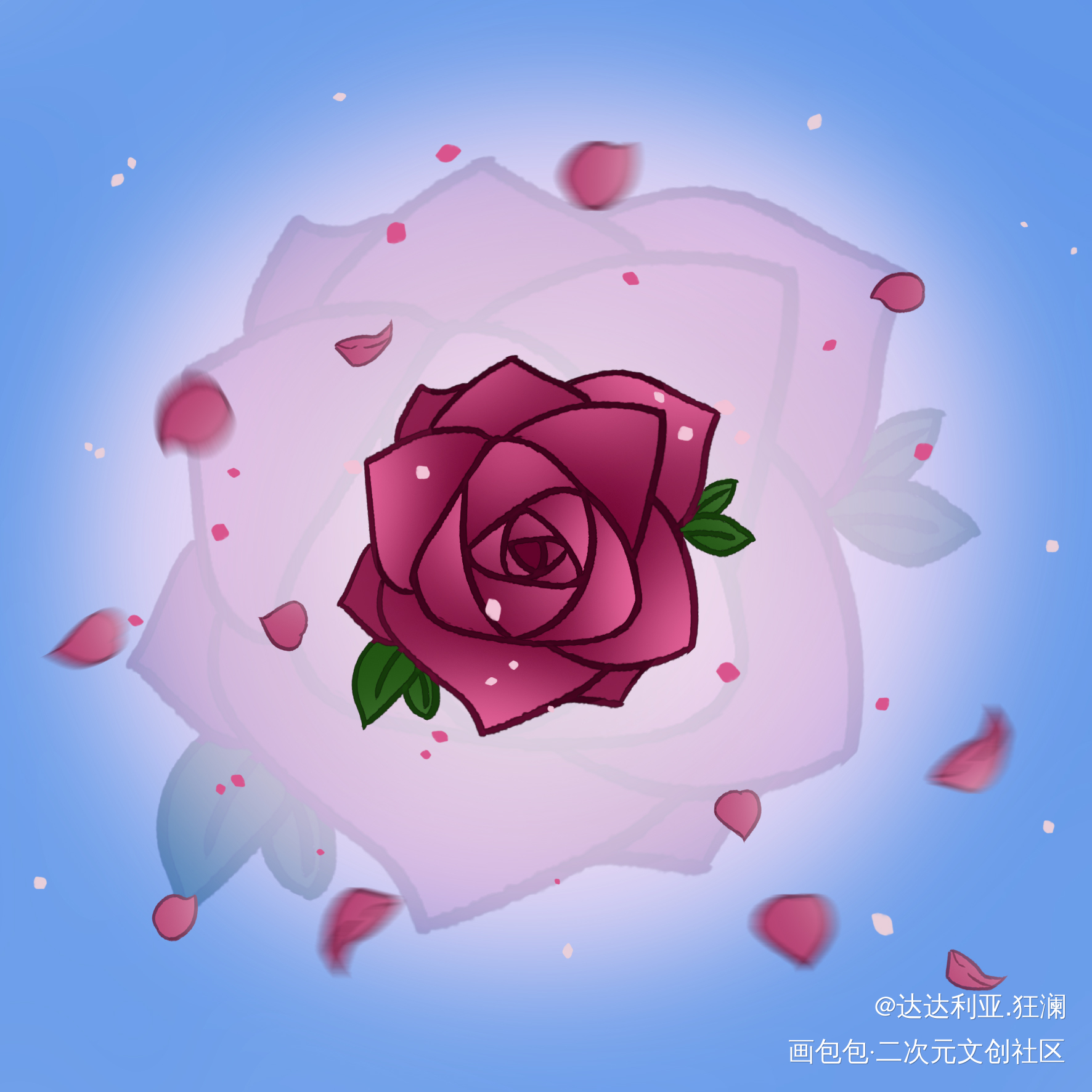 春日玫瑰_平涂绘画作品