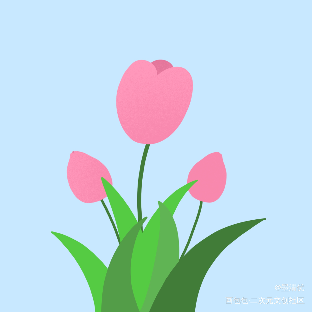 郁金香_手绘绘画绘画作品