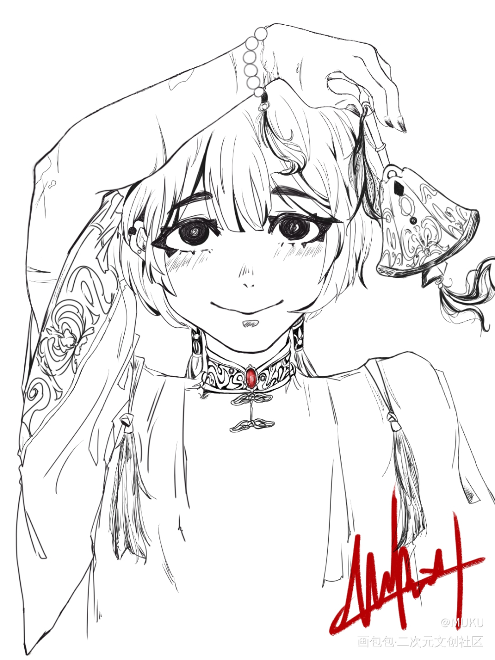 “您的手是否接反了？”_手绘平涂摸鱼oc绘画作品