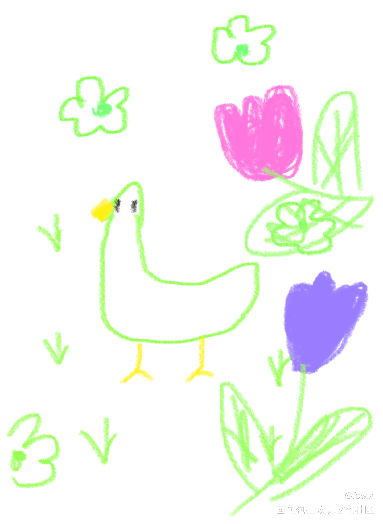 春天_手绘绘画作品