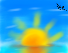 海面上的太阳_绘画作品
