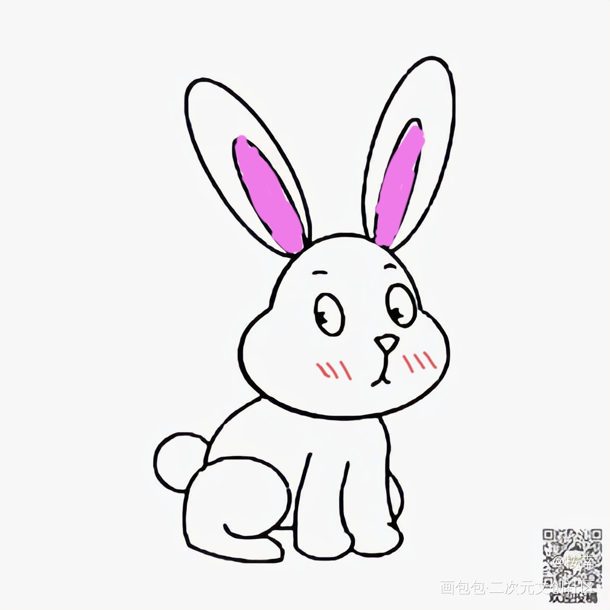 小兔兔_手绘绘画作品