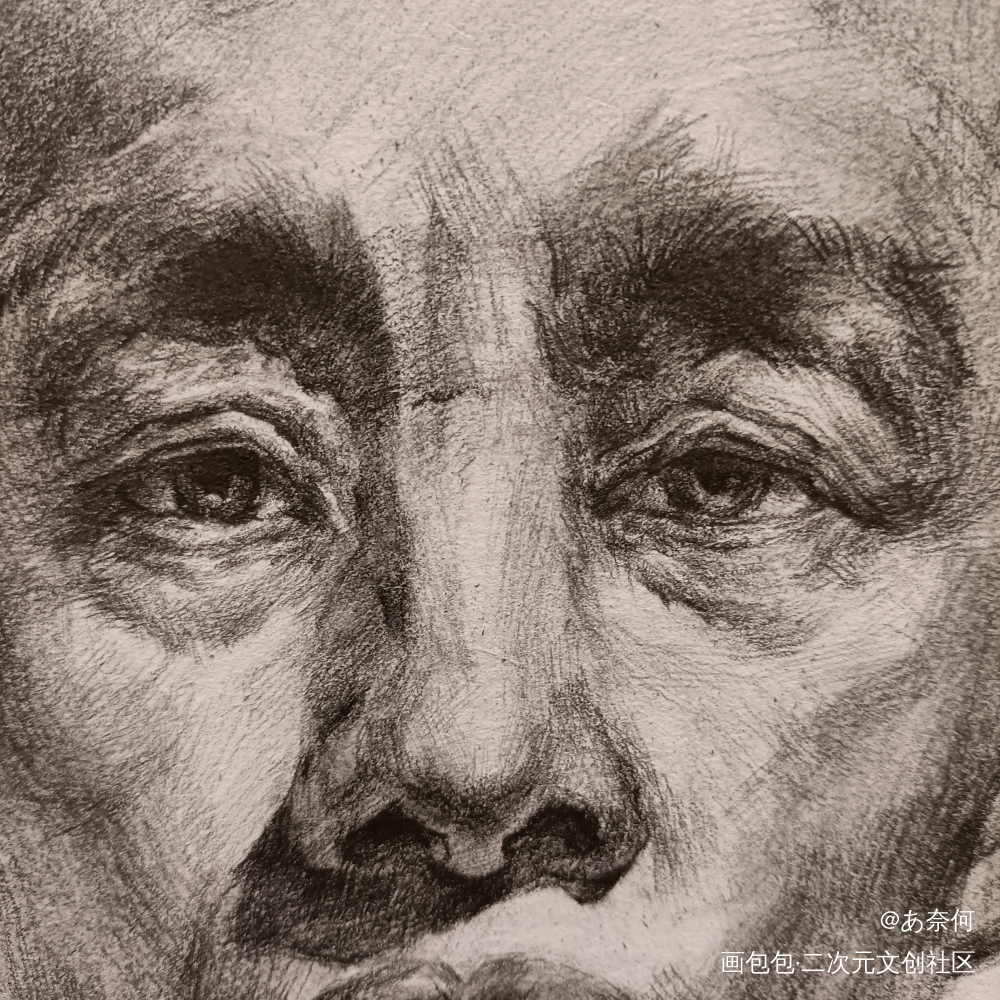 中老年人_手绘素描绘画作品