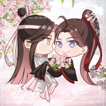 接住啦_魔道祖师忘羡q版绘画作品