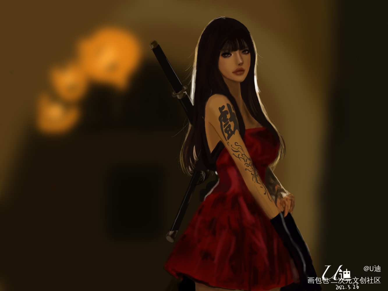 练习美女_手绘厚涂绘画作品
