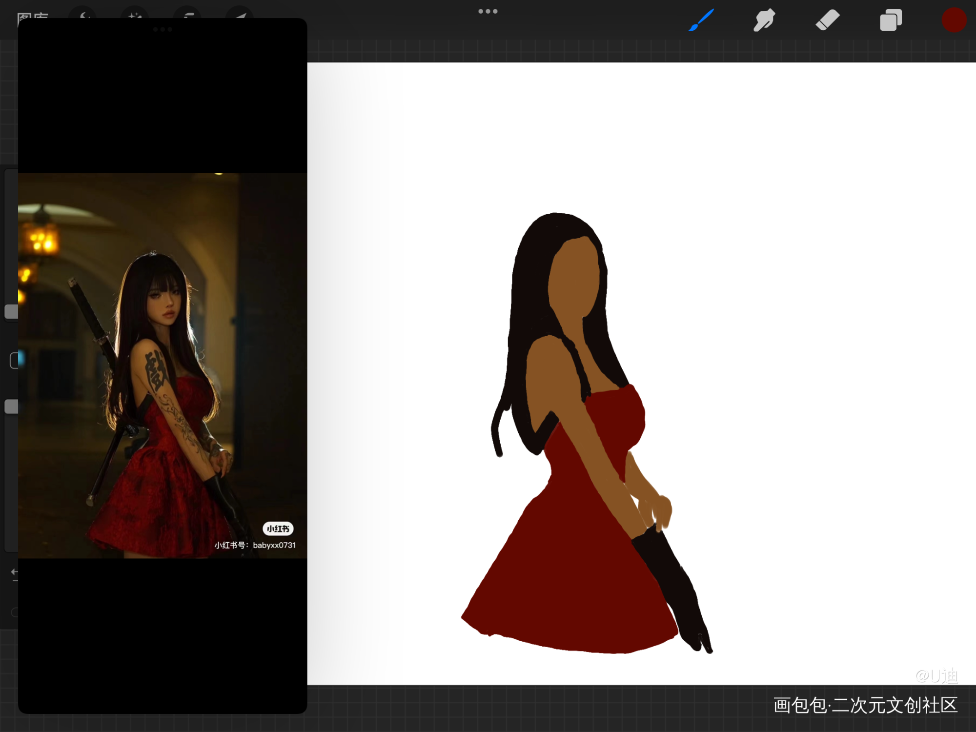 练习美女_手绘厚涂绘画作品