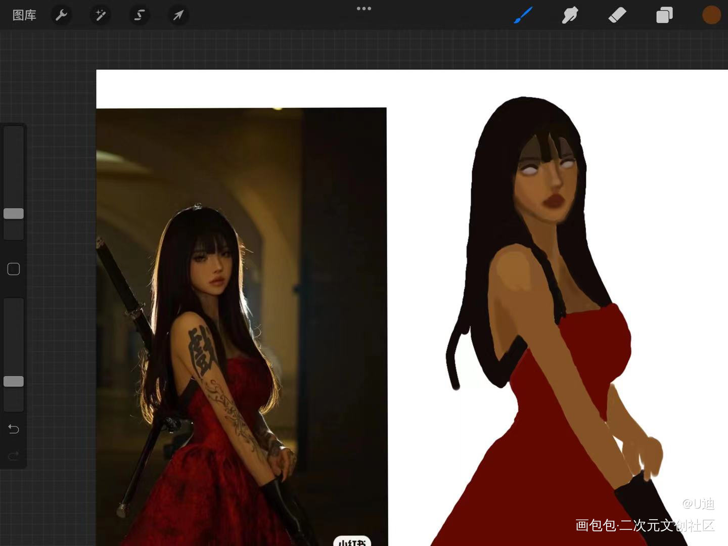 练习美女_手绘厚涂绘画作品