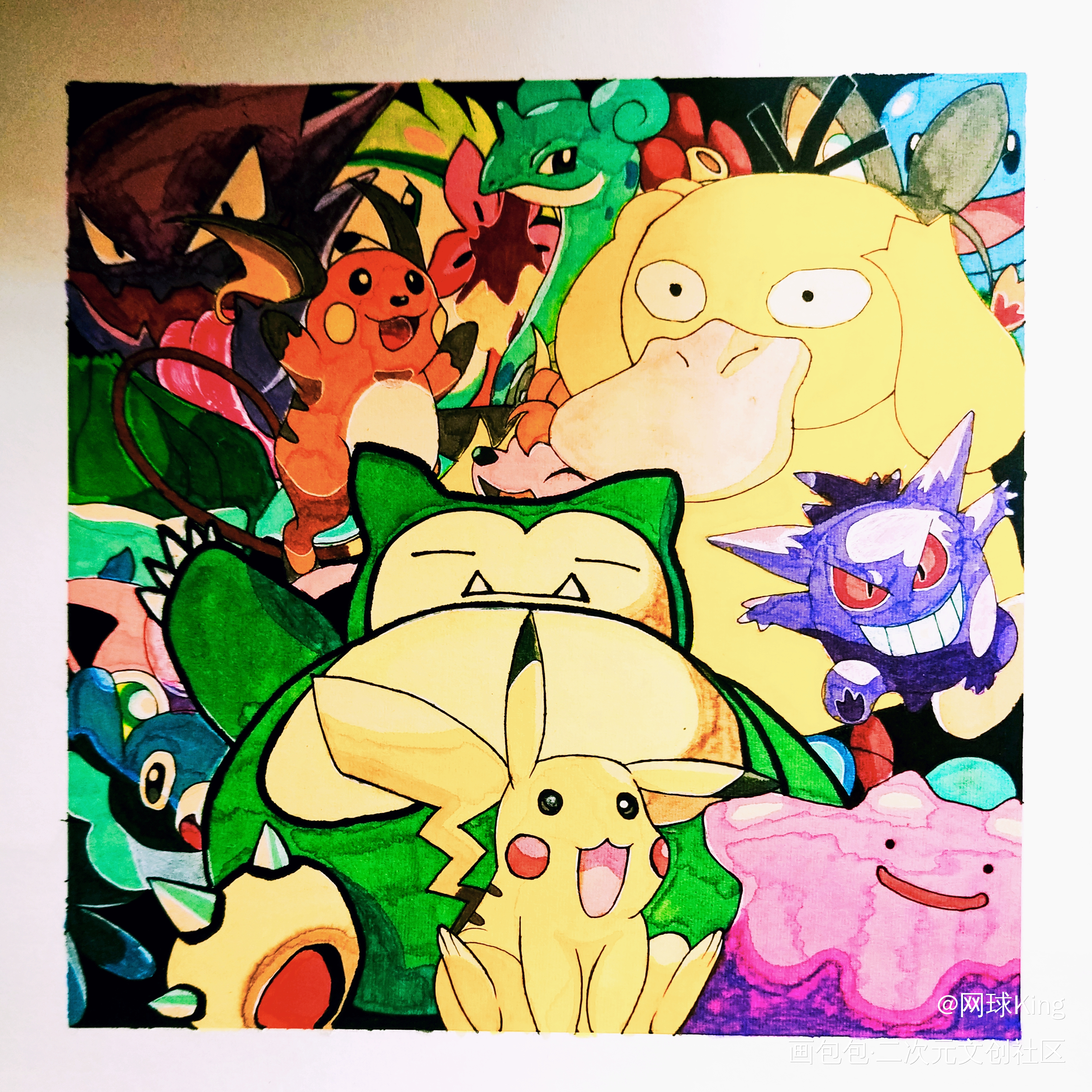 精灵宝可梦_宝可梦手绘绘画作品