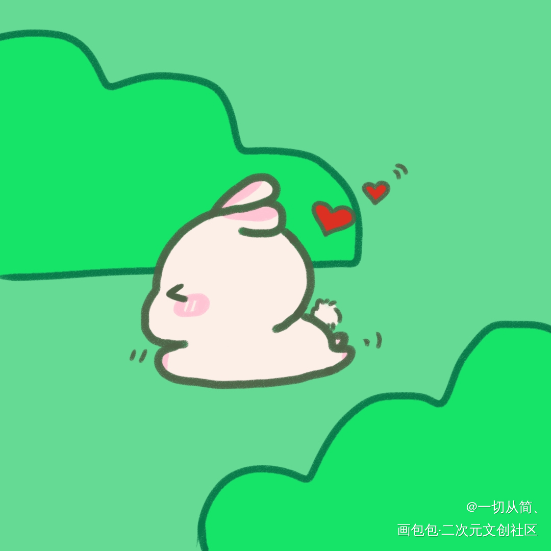 兔兔摔倒_唤醒春日主题打卡摸鱼板写绘画作品