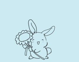 兔兔和花花_绘画作品