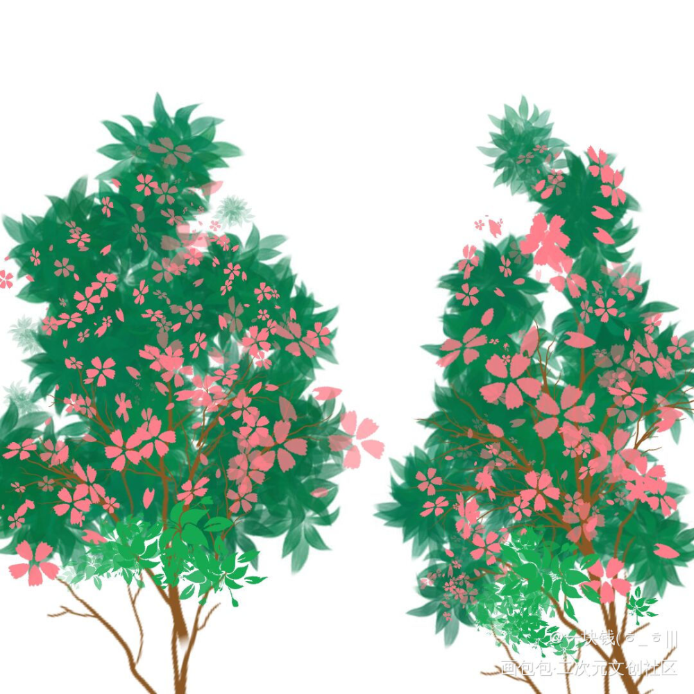 植物充满生机_手绘绘画作品