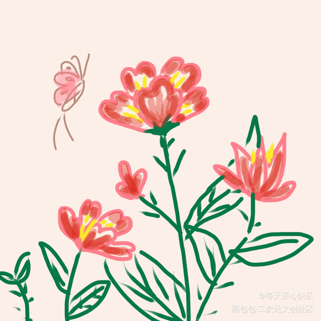 花_手绘绘画作品