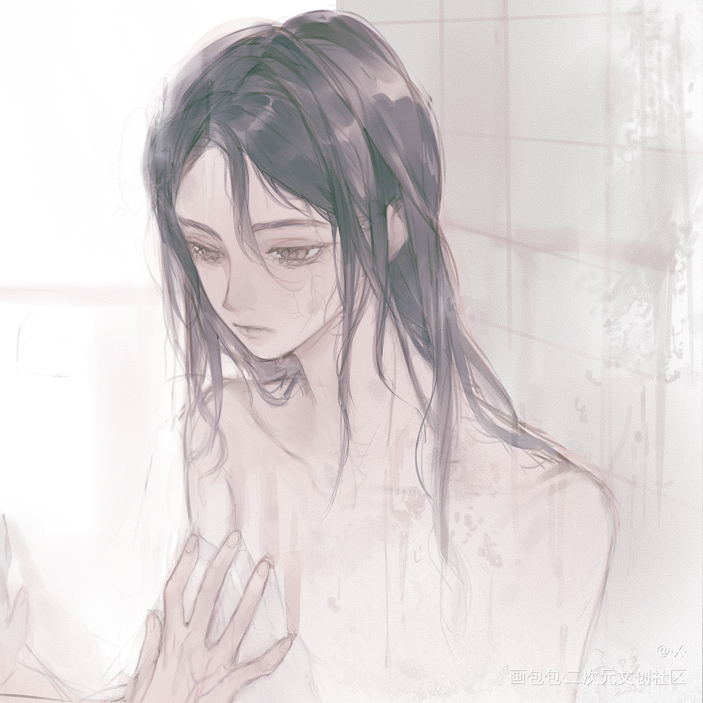 摸鱼_日系原创oc绘画作品