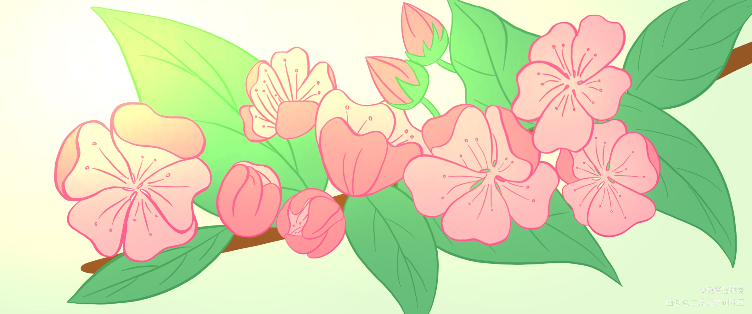 樱花_手绘绘画作品