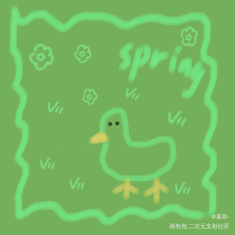 spring~_手绘平涂绘画作品