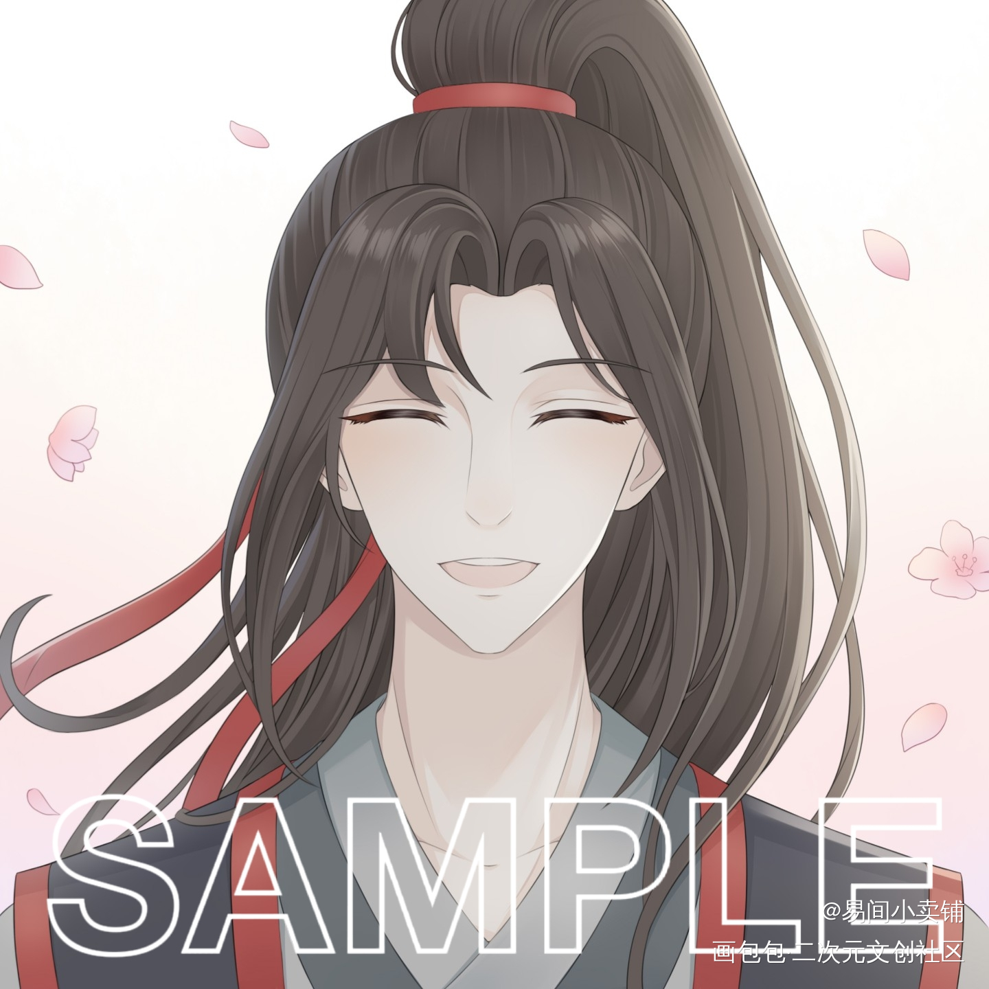 之前的闭眼版本_魔道祖师忘羡绘画作品