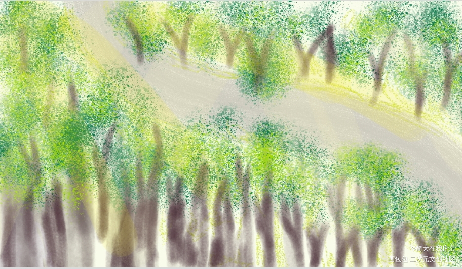 春天的早晨_手绘绘画作品